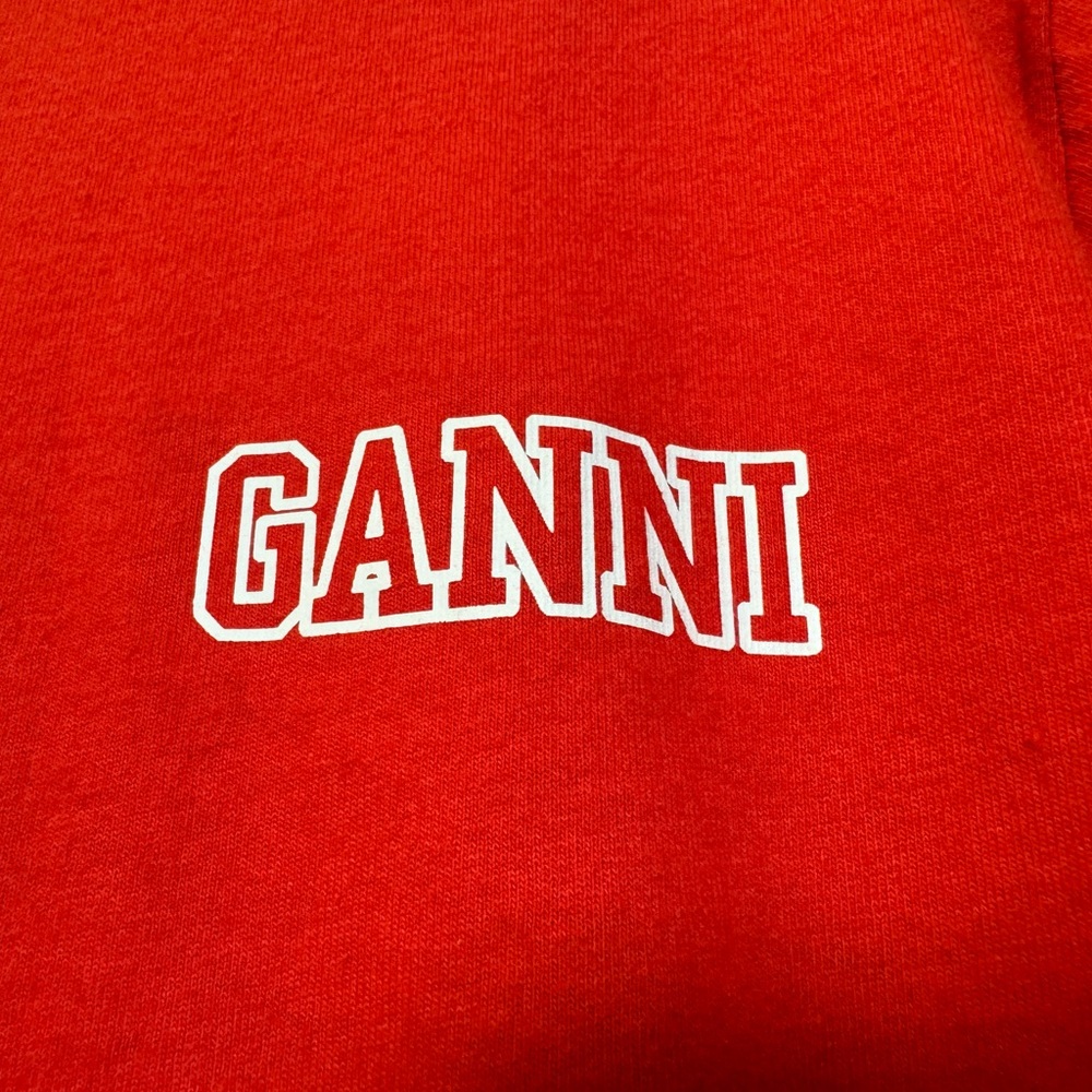 Ganni Red Short Sleeve Tee - Picture 7 of 11